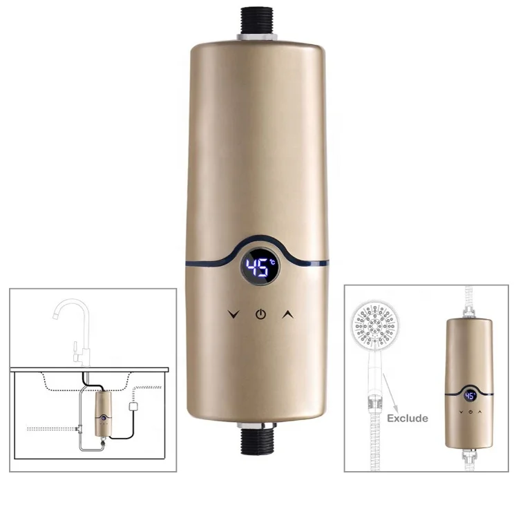 

2021 Home appliances mini 5.5KW LCD display electric instant tankless hot water heater
