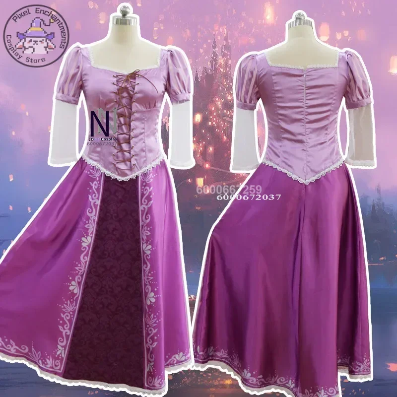 Anime Tangled Rapunzel Cosplay Costume Adult Kid Carnival Uniform Wig Halloween Costumes For Women and Girls