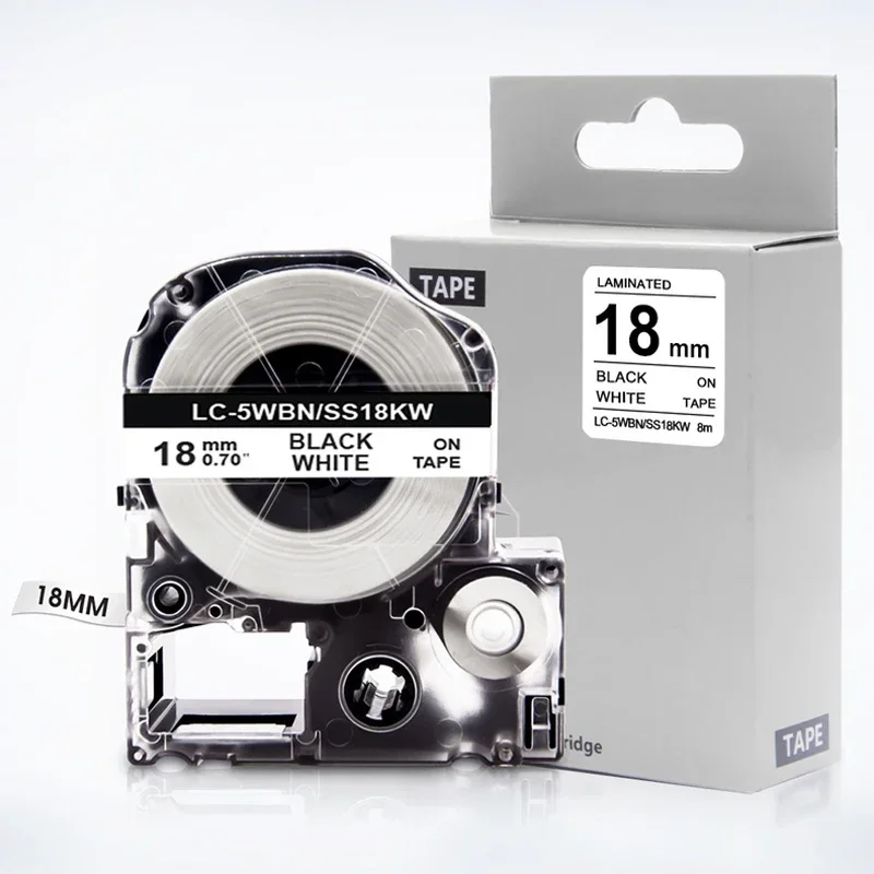 1 шт. лента для этикеток SS12KW SS18KW 12 мм 18 совместимая с принтером Epson Labelworks LW-400 LW-300