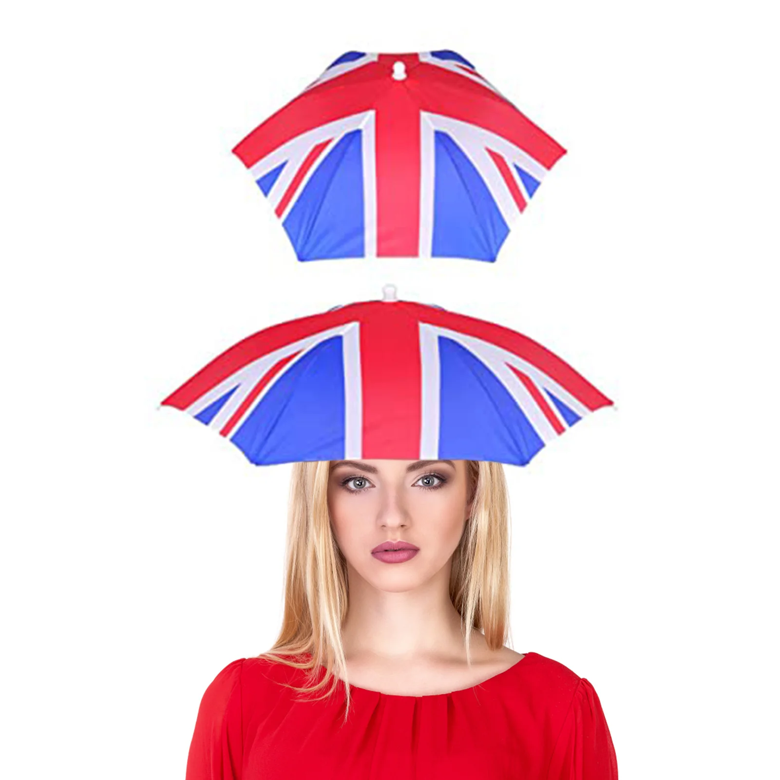 

Union Jack Umbrella Hat Adjustable Elastic Band Hat For Fishing Travel Camping 8 Metal Ribs Umbrella Hat For Adults Kids