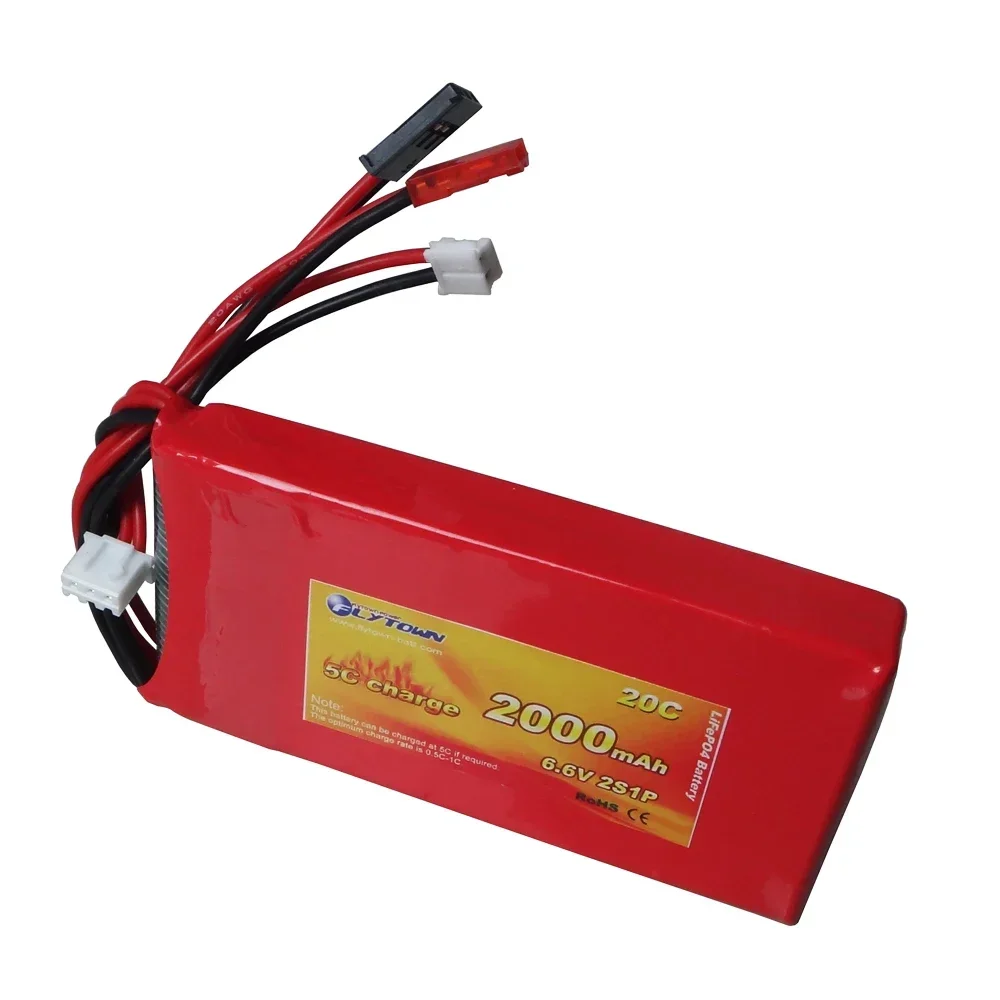 Flytown Nano-tech 2000 мАч 2S1P 6 В 20 ~ 40C LiFePo4 Аккумулятор для передатчика TX Pack Разъемы Futaba JST