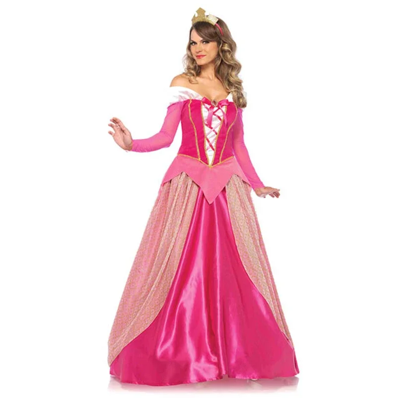 

Adult Aurora Princess Dress Costume Womens Halloween Cosplay Gown