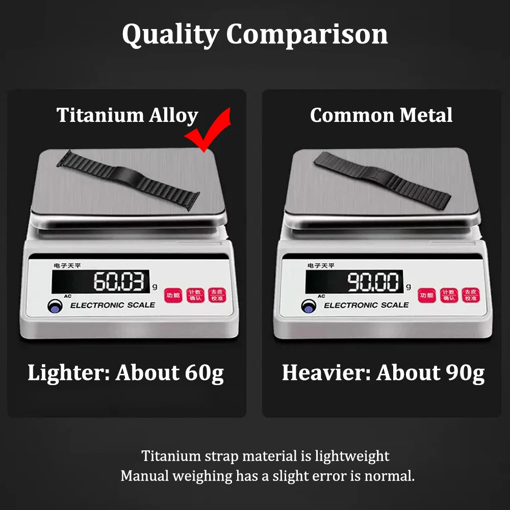 Titanium Alloy Luxury Strap for Apple Watch band 8 7 Ultra 49mm 41 45mm Link Bracelet iWatch Series 6 5 4 3 SE 38 40 42 44MM