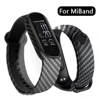 carbon fiber wriststrap for miband 7 6 5 4 3 fashion smartwatch replacement bracelet for xiaomi mi band 7 watch strap