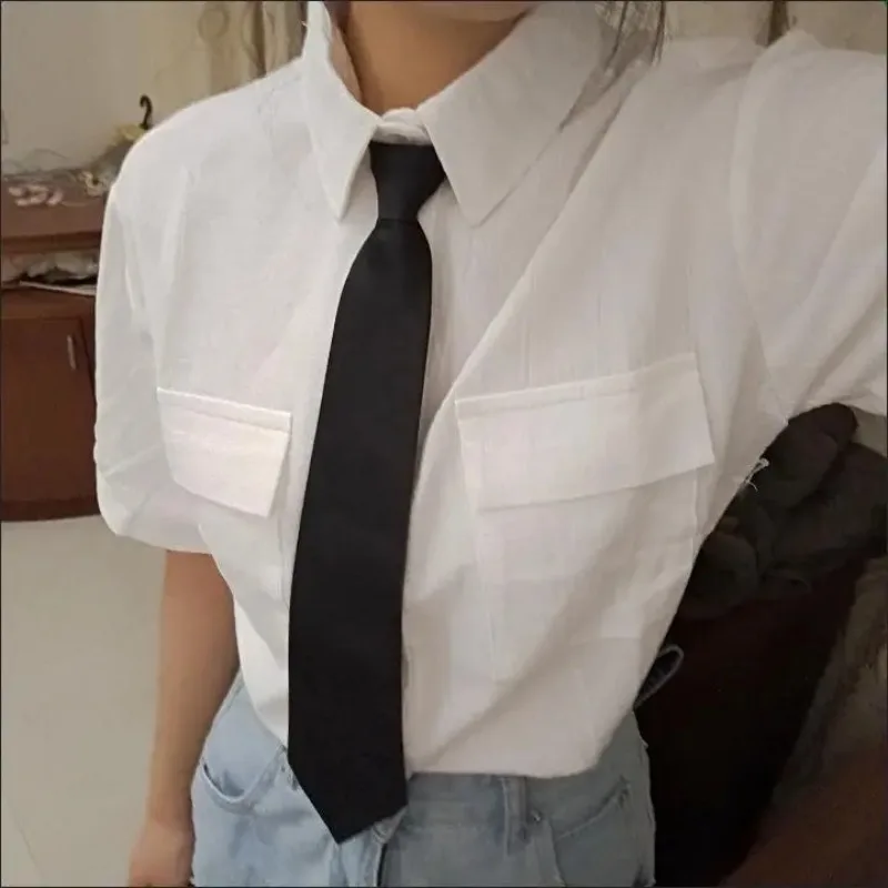 Женская Повседневная рубашка с рукавом до локтя свободная уличная одежда