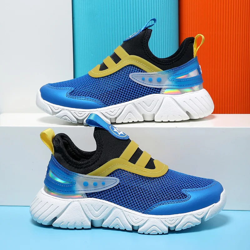 2023 New Children Shoes Summer Breathable Kids Running Shoes Slip on Girls Sport Shoes Mesh Fashion Boys Sneakers Shoes