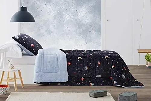 

NEW2023 Burrito white child comforter with tassel, 423 Blue, space model sedalina touch