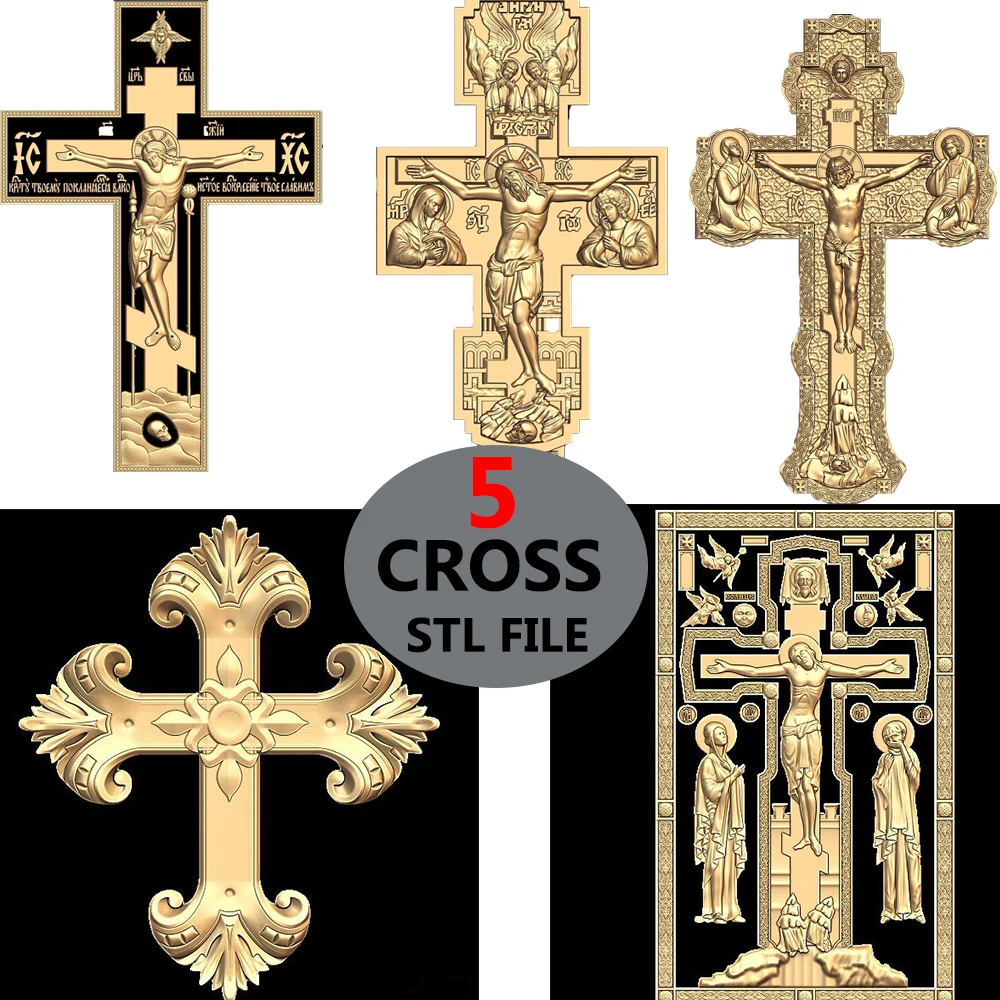 

3D Model STL File Wall Clock Model CROSS Pattern Relief for CNC Router Engraving Support Artcam Pro Cut3d Vectric Aspire