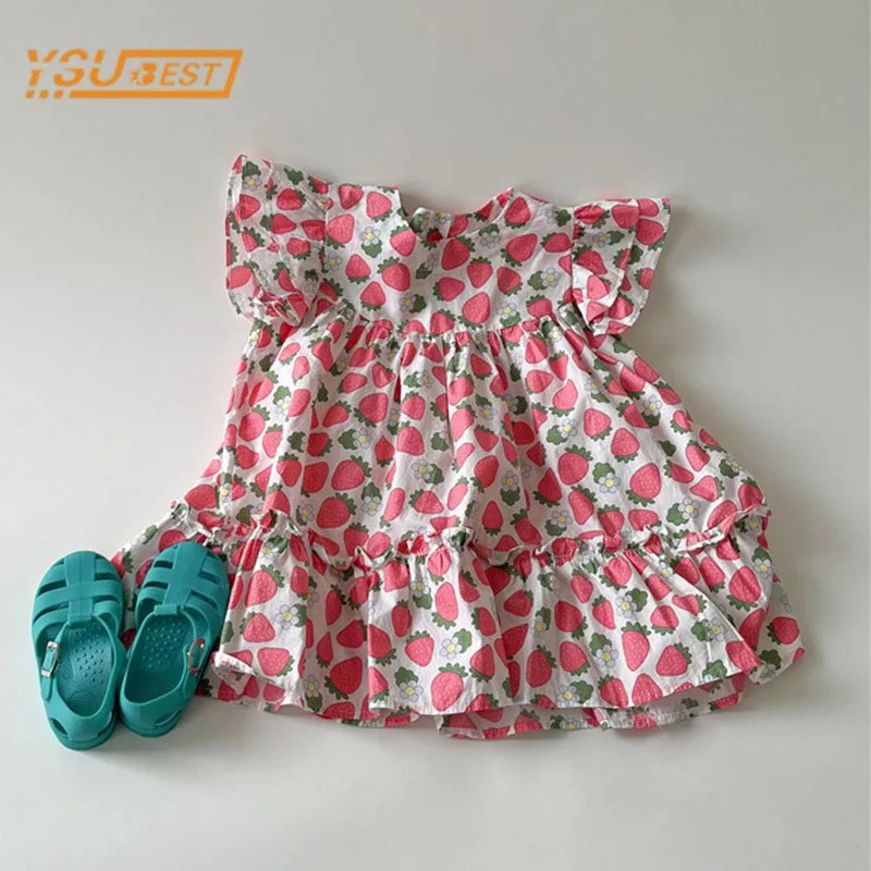 Детское платье с коротким рукавом на возраст 2-6 лет |