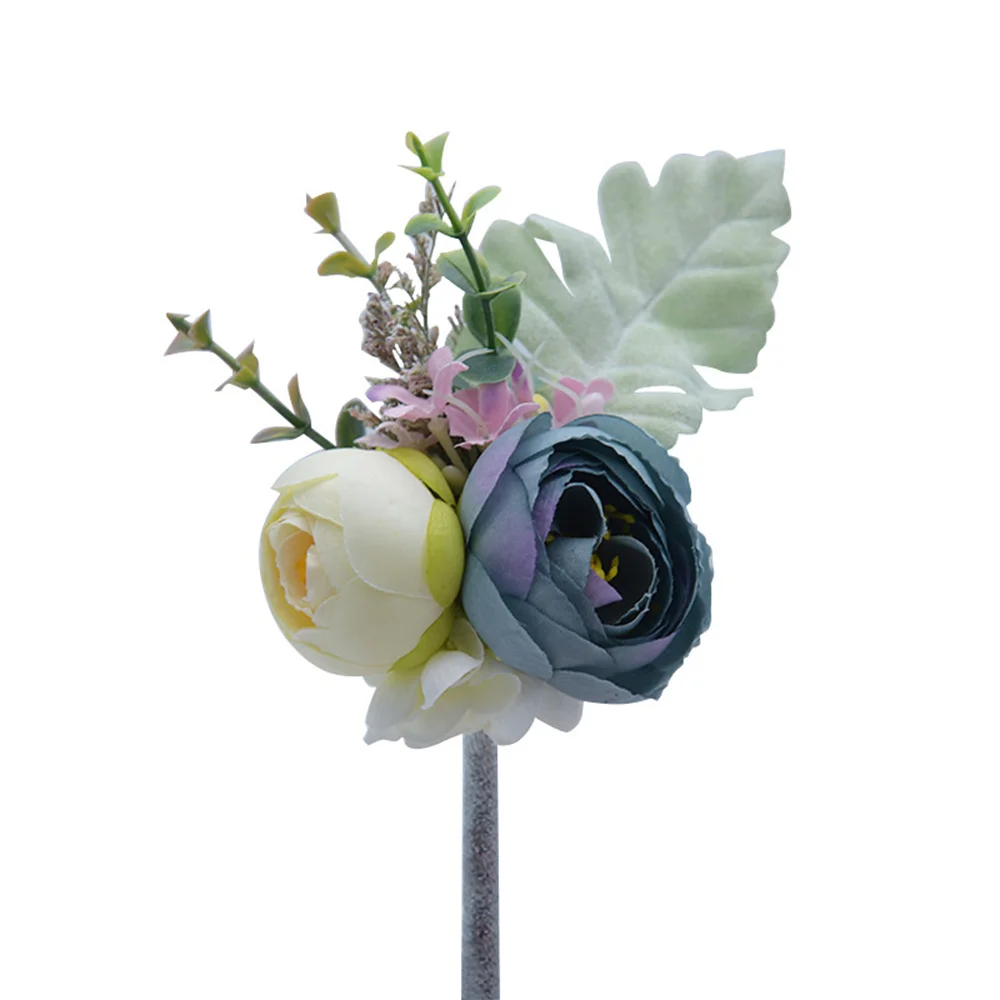 

VOHSIAHPO Bridal Bridesmaid Wedding Wrist Corsage Boutonniere Set Artificial Flower Men's Groomsmen Brooch Wedding Accessories