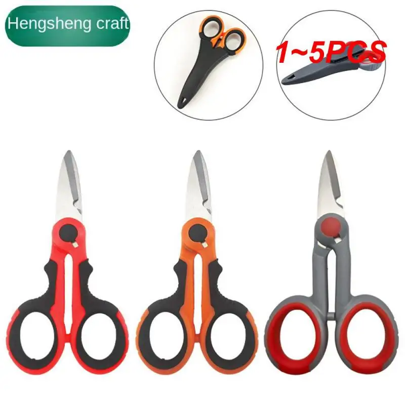 

1~5PCS Stainless Steel Fishing Scissor Accessories Electrician Portable Scissors Plier Cut PE Braid Line Lure Carp Fishing Tools