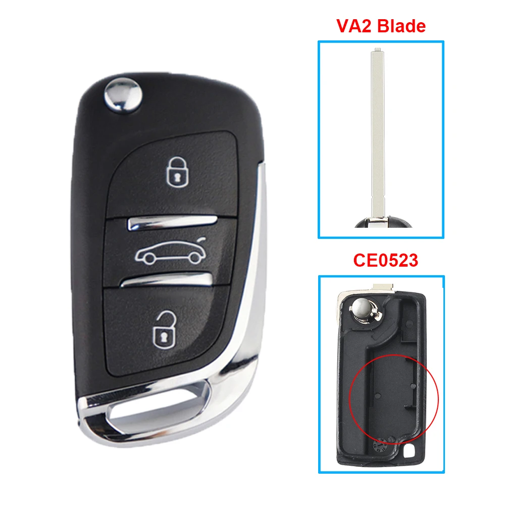 Корпус дистанционного ключа автомобиля для Peugeot 207 306 307 407 807 Partner 107 607 408 308 206 Citroen C2 C4 C5 Чехол для ключа CE0523 HU83 VA2 Blade