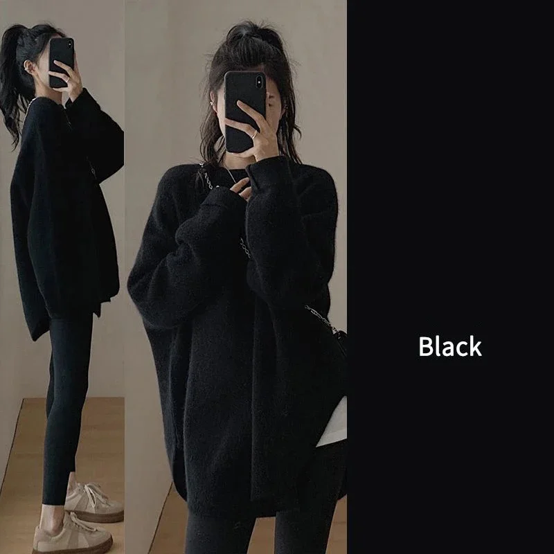 Высококачественный популярный вязаный свитер для женщин осень-зима