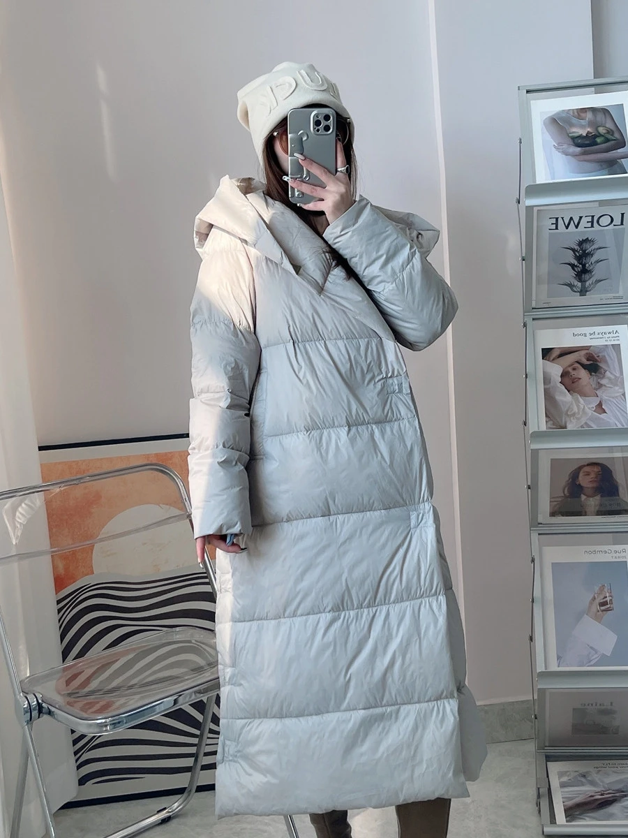 New Women Long Down Jacket Casual Style Autumn Winter Coats And Parkas Female Outwear