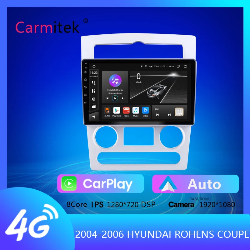 

Автомагнитола для Hyundai ROHENS Coupe 2004-2006, Android, GPS-навигация, QLED IPS экран, автомобильный радиоприемник, мультимедийный плеер для Carplay Auto No 2din