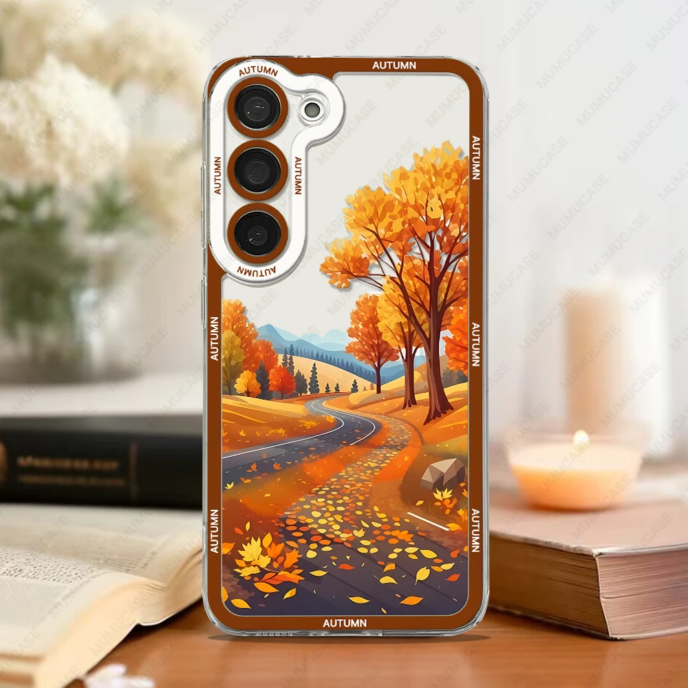 Чехол для телефона с осенним пейзажем Samsung Galaxy S20 S21 S22 S23 S24 FE Plus Ultra A54 A53 A52 A34 5G чехол