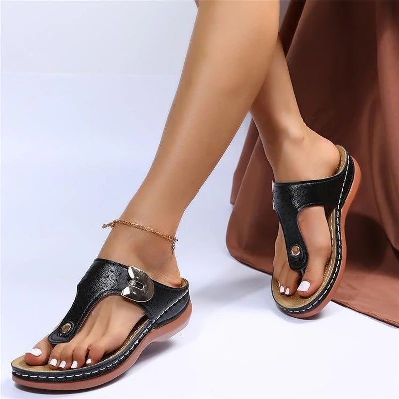 Women's Sandals2022New Printed Lightweight Summer Shoes Women's Low Heel Non-Slip Slippers Sandalias Mujer Flip-Flops Large Size
