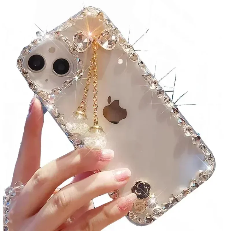Модный и элегантный бриллиантовый чехол для Apple iPhone 16 12 13 14 15 Plus Pro Max