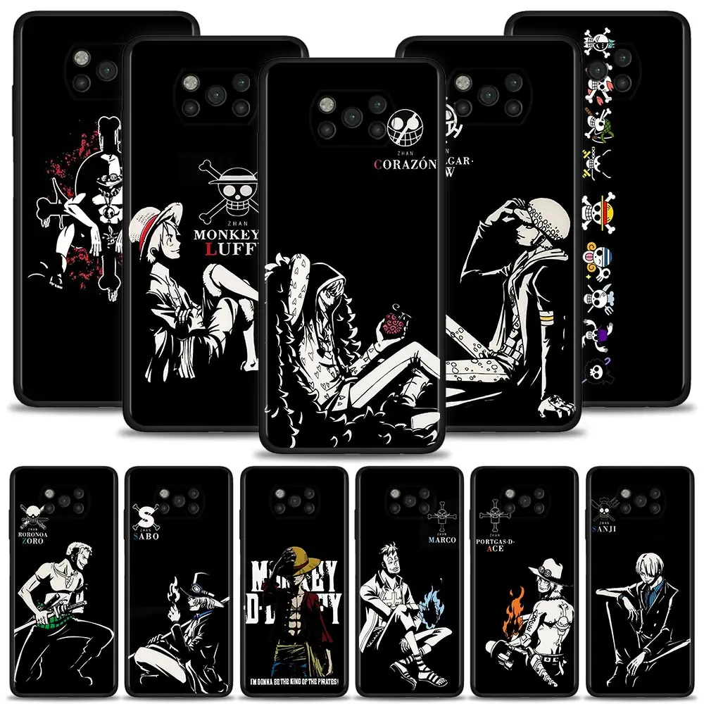 

For Xiaomi POCO X3 NFC M3 M4 Pro X3GT Phone Case for Mi 11 10T Lite 12 Pro 12X 11T 10 9T Note 10Lite Coque One Piece Dark Style