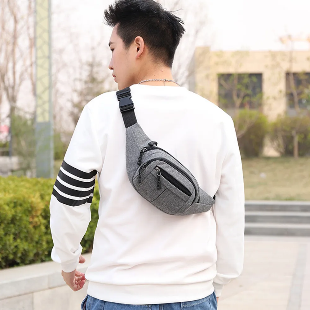 

Unisex Wear-resistant Scratch-resistant Phone Pocket Oxford Cloth Large Capacity Travel Sports Leisure Cross Shoulder Waist Bag