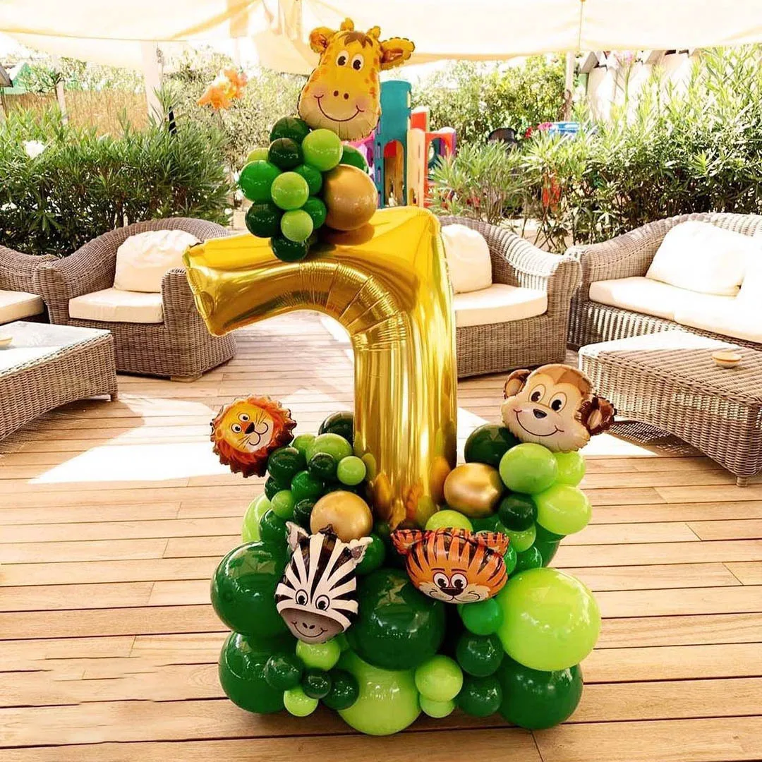 

78pcs Jungle Safari Party Decoration Digital Monkey Lion Tiger Zebra Foil Balloon Baby Shower Kids Birthday Party Decor Supplies