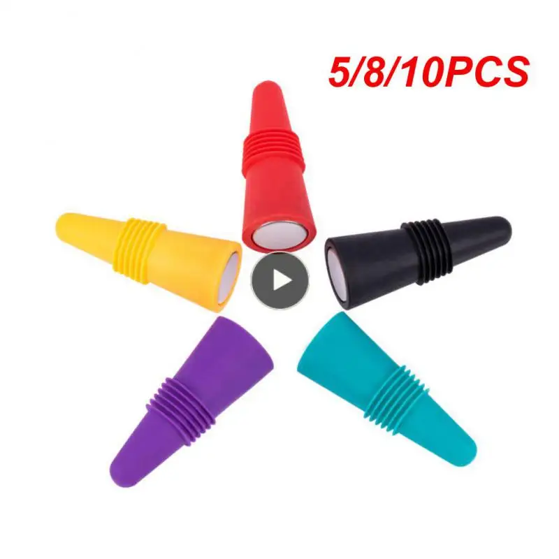 

5/8/10PCS Leak Proof Champagne Cap Closer Silicone Wine Cork Plugs Lids Whisky Accessories Wine Bottle Stopper Beer