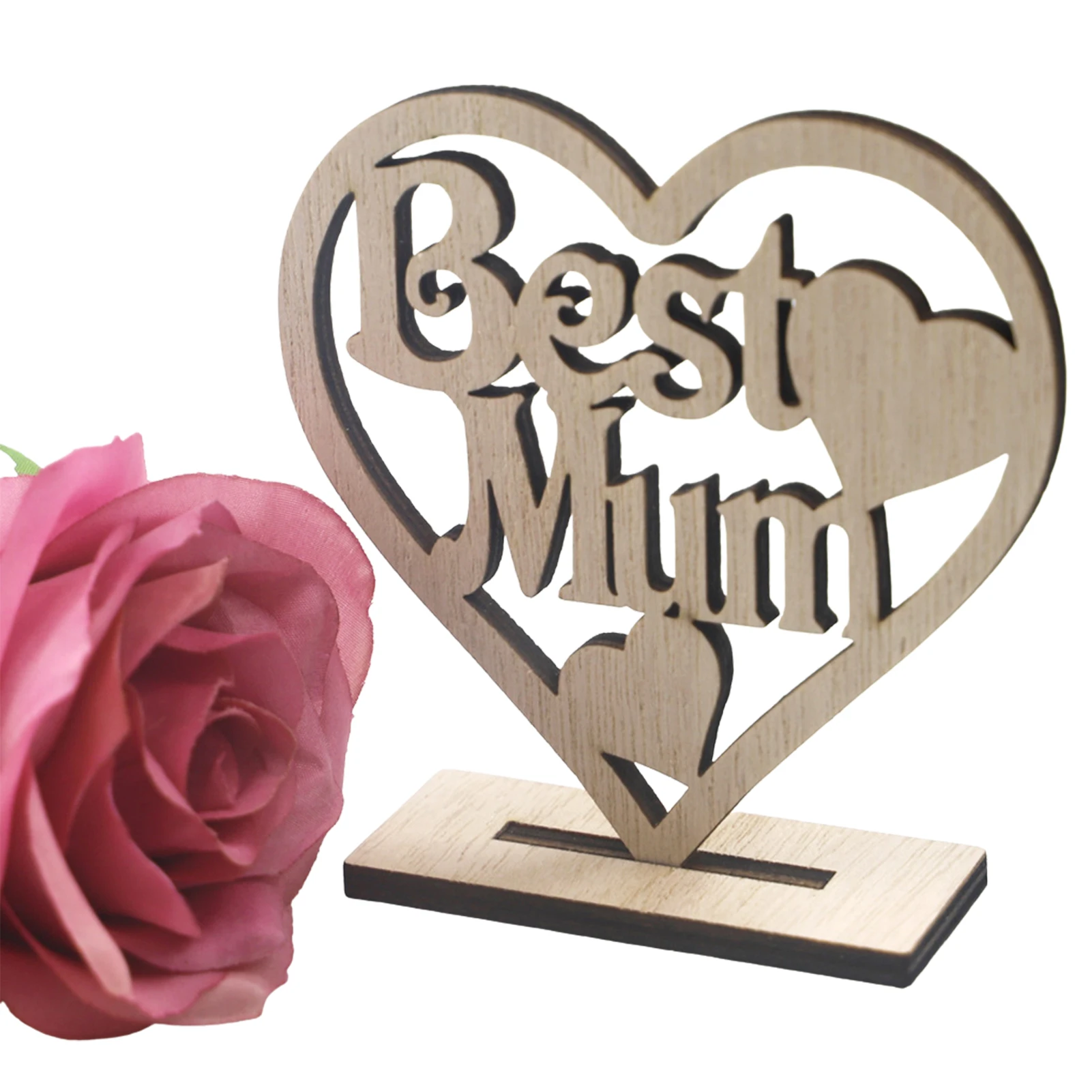 Деревянные украшения на день матери фигурка B Est Mom резьба по буквам ремесла