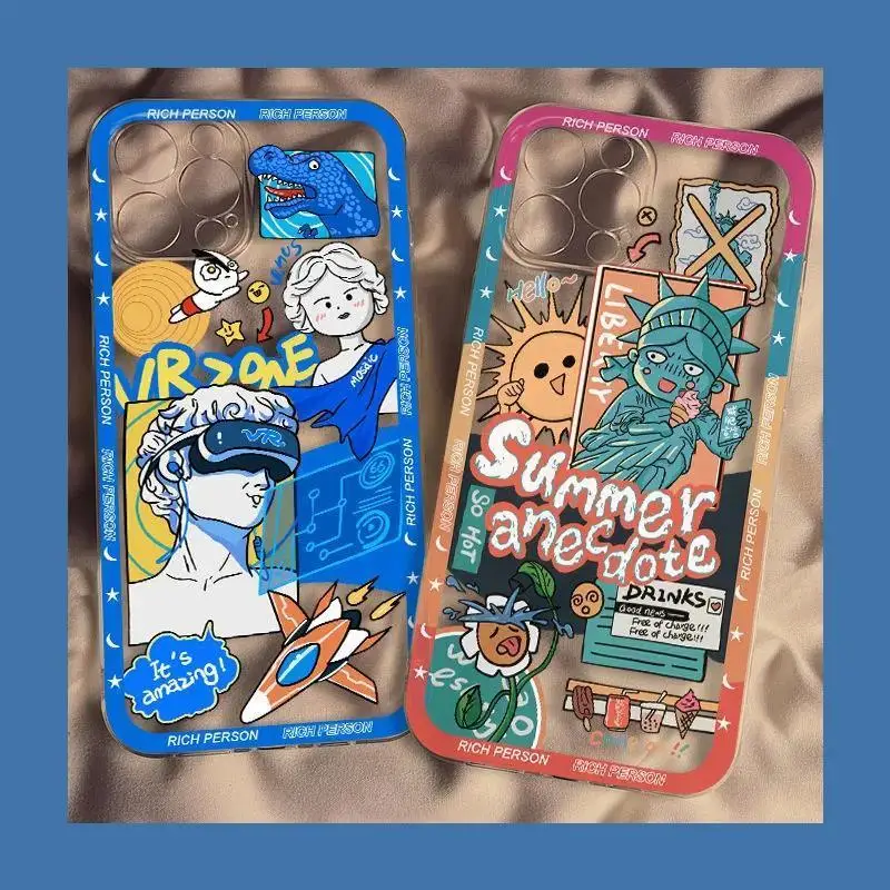 

For Iphone 13 Case,Retro Graffiti Drawing Case For Iphone 12 Case,Soft TPU Shockrpoof Phone Cover Case For Iphone 12/12/XR/6S