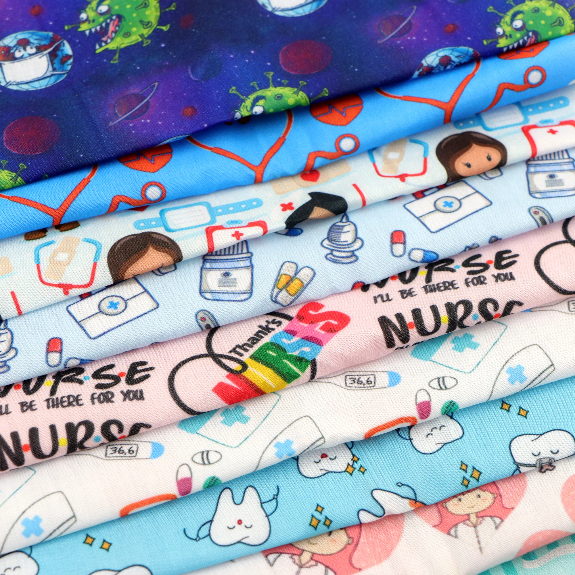 10 шт. 20*20 см/50*45 см медсестра сердце полиэстер хлопковая ткань стеганая лоскутная