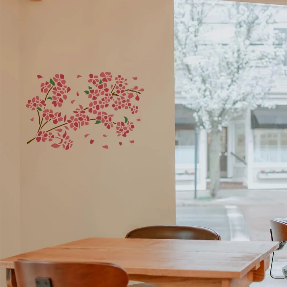 Трафарет для рисования цветов сливы 8 3x11 7 дюйма большой шаблон многоразовый