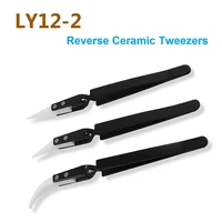 ly reverse tweezers precision pointed curved tips ceramic tweezer non conductive heat resistant anti magnetic soldering tools