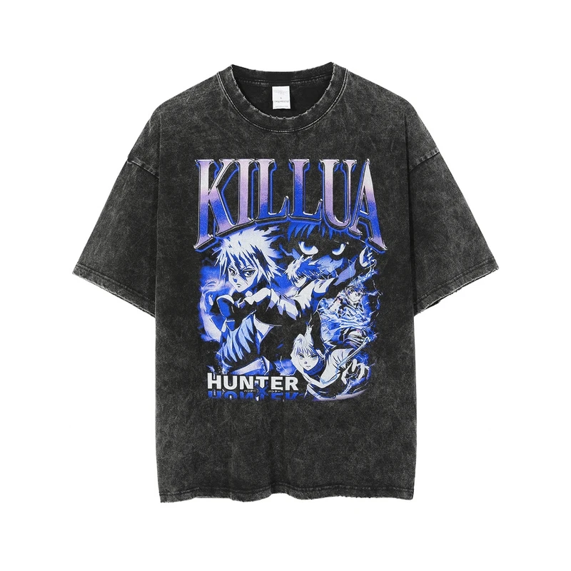 

Hip Hop Streetwear Washed T Shirt Harajuku Anime Graphic T-Shirt Vintage Tops Men Women Same Summer Short Sleeve Tshirt