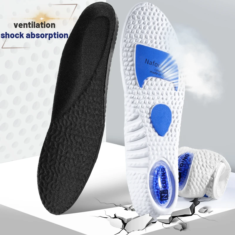 PU Insoles for Shoes Sole Shock Absorption Deodorant Breathable Cushion Running Insoles for Feet Man Women Orthopedic Insoles