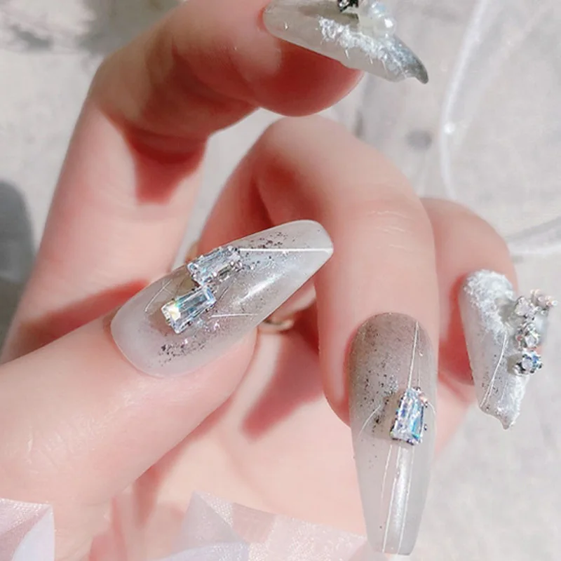 

20 шт. 3D металлические украшения для ногтей японские украшения для ногтей высшее качество Кристалл Маникюр Циркон алмазные подвески