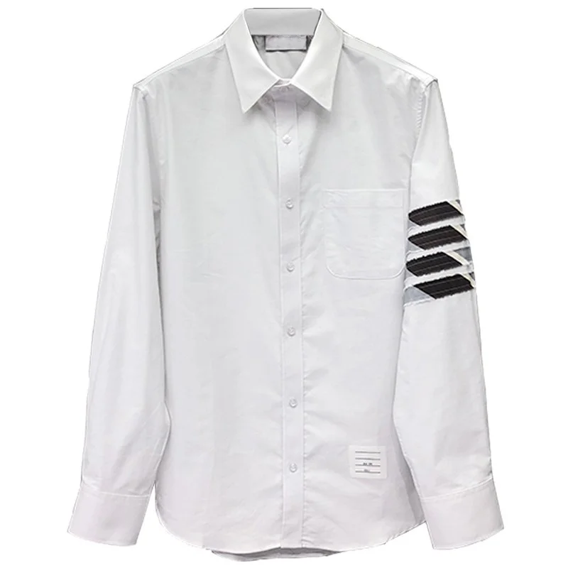 THOM Spring Autunm Fashion Brand Men's Camouflage 4-bar Stripe Casual Cotton Oxford Custom Wholesale TB Shirt