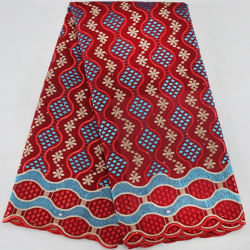 Новейший дизайн, 2022 хлопок, 5 ярдов, африканская кружевная ткань, Высококачественная кружевная ткань с камнями, нигерийская кружевная ткань для женского платья