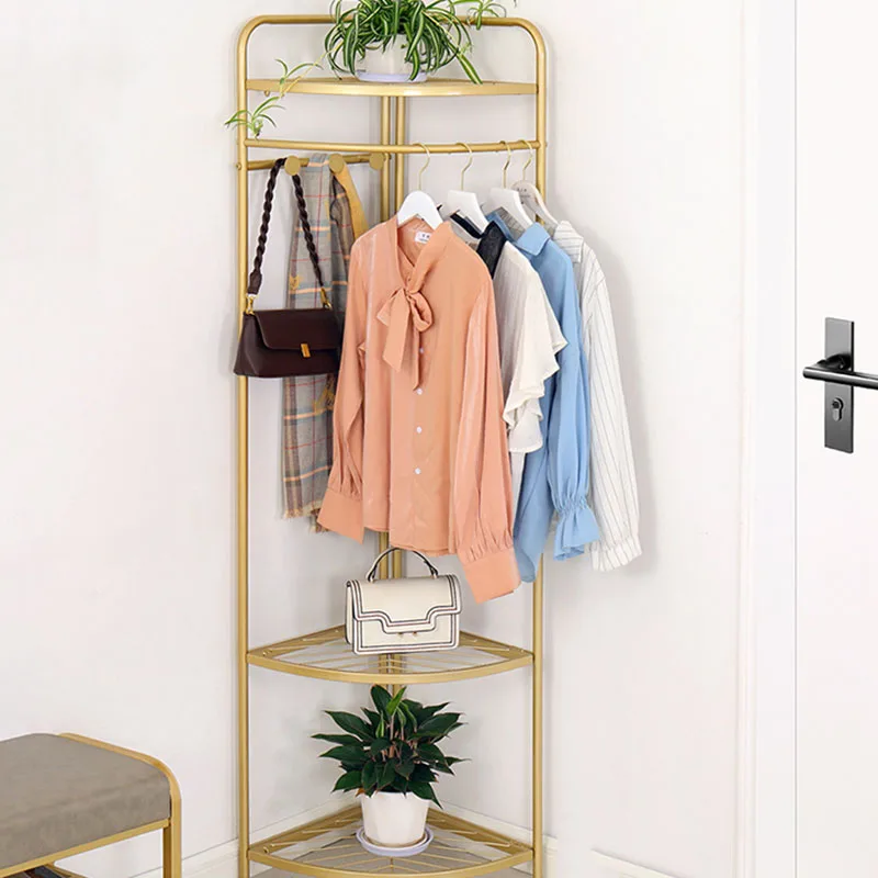 

Standing Clothes Coat Rack Floor Metal Modern Entrance Clothes Stand Cabinet Multifunctional Porte Vetement House Accessories