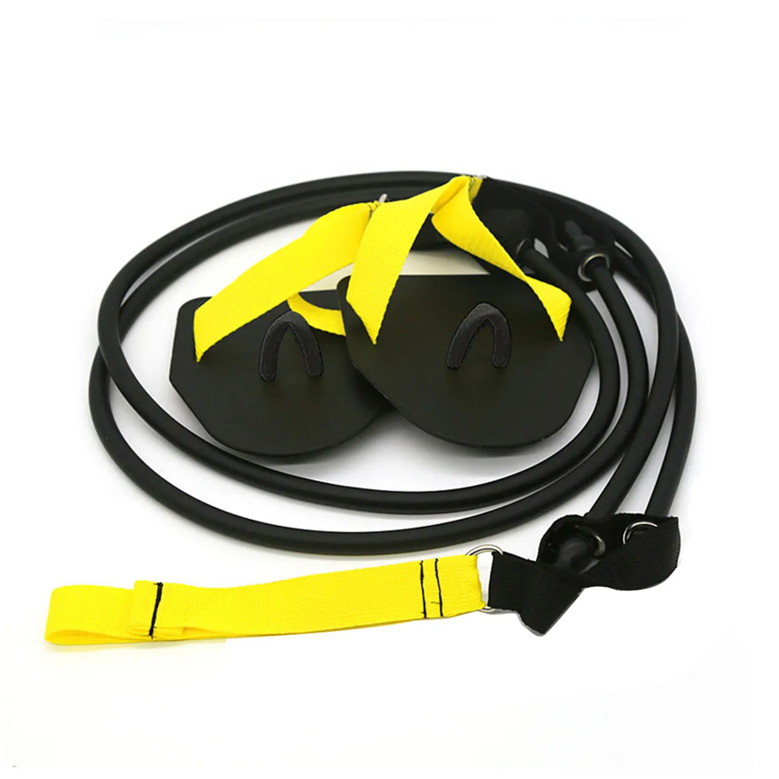 

Black Fitness Gym Workout Equipment Pilates Adult TPE Pull Rope Resistance Bands 60 Pounds Arm Strength Trainer Swim Paddle