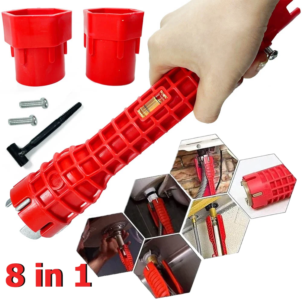 

8 In 1 Flume Wrench Kitchen Repair Plumbing Tool Flume Wrench Sink Faucet Key Plumbing Bathroom Wrenches