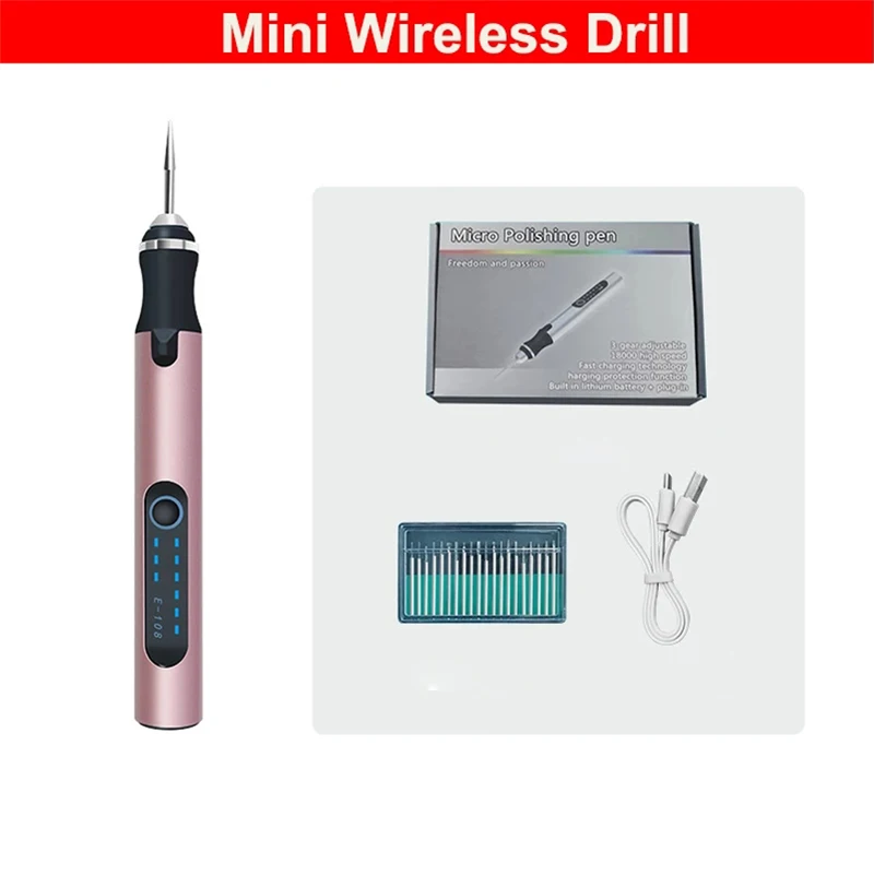 Беспроводная мини-дрель электрическая ручка для резьбы с переменной скоростью USB