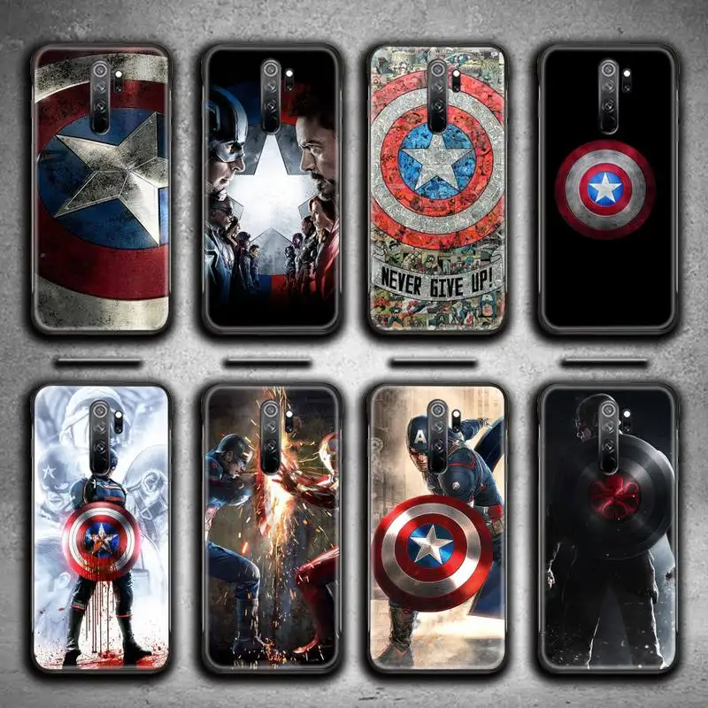 

Marvel Avengers Hero Captain America Phone Case for Redmi 9A 9 8A Note 11 10 9 8 8T Pro Max K20 K30 K40 Pro