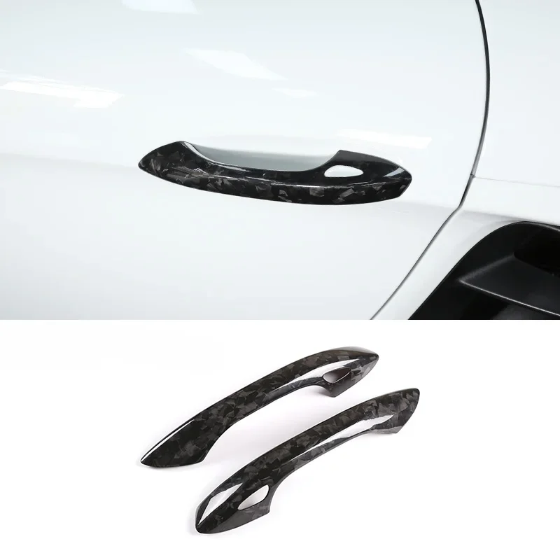 Фото Чехол для Porsche 718 911 Boxster Cayman, ручка дверной ручки с отверстием для датчика, аксессуары из настоящего углеродного волокна №1