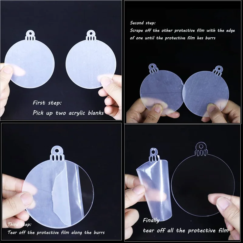 20 шт. 3-дюймовые прозрачные шестигранные акриловые рождественские украшения