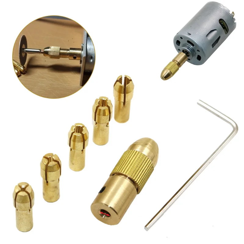 

7pcs/set 2.35/3.17/4.05/5.05mm Brass Dremel Collet Mini Drill Chucks For Electric Motor Shaft Drill Bit Tool Drill Chuck Adapter