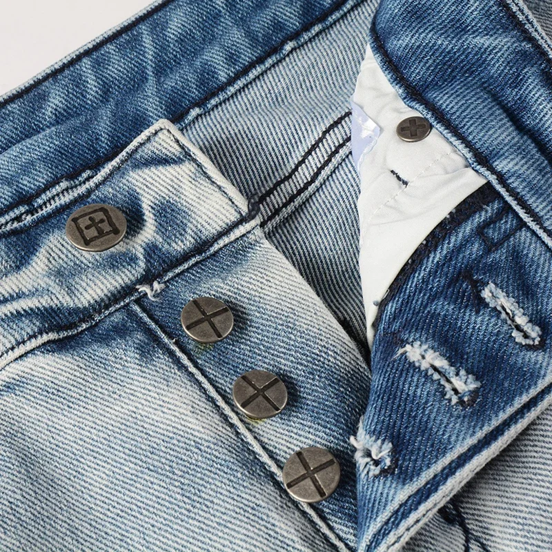 Уличная одежда KSUBI Брюки-карандаш Повседневные индивидуальные рваные дырки