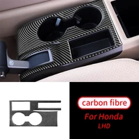 for honda crv 2007 2011 real carbon fiber cup holder panel interior trim sticker car interior accessories car interior supplies