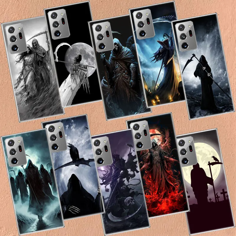 Чехол для телефона Death Grim Reaper Skull Galaxy Note 20 Ultra 10 9 8 Samsung A05S A55 A35 A25 A15 A9 A8 A7 A6 J8 J6 J4 Plus M52 M5