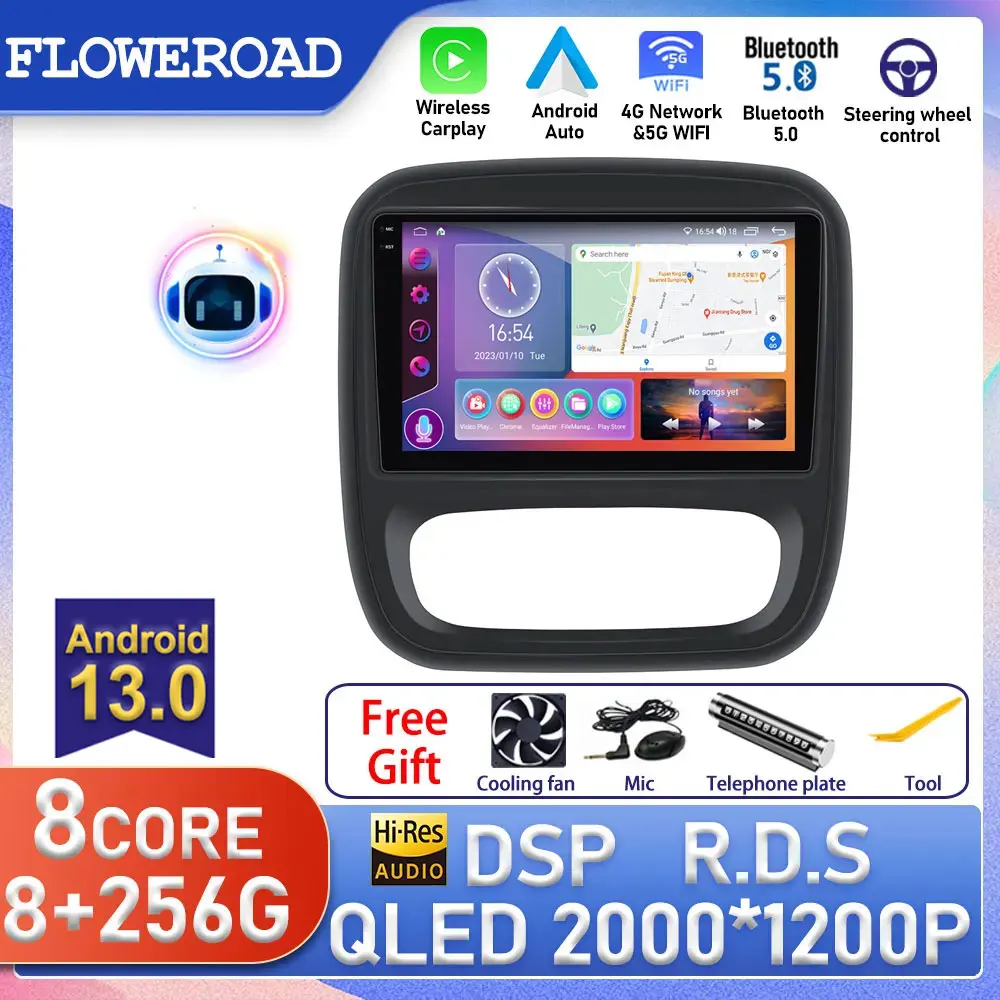 Автомагнитола для Renault Trafic 2014-2021 Opel Vivaro 2014-2018 Nissan NV300 Android автомобильная навигация