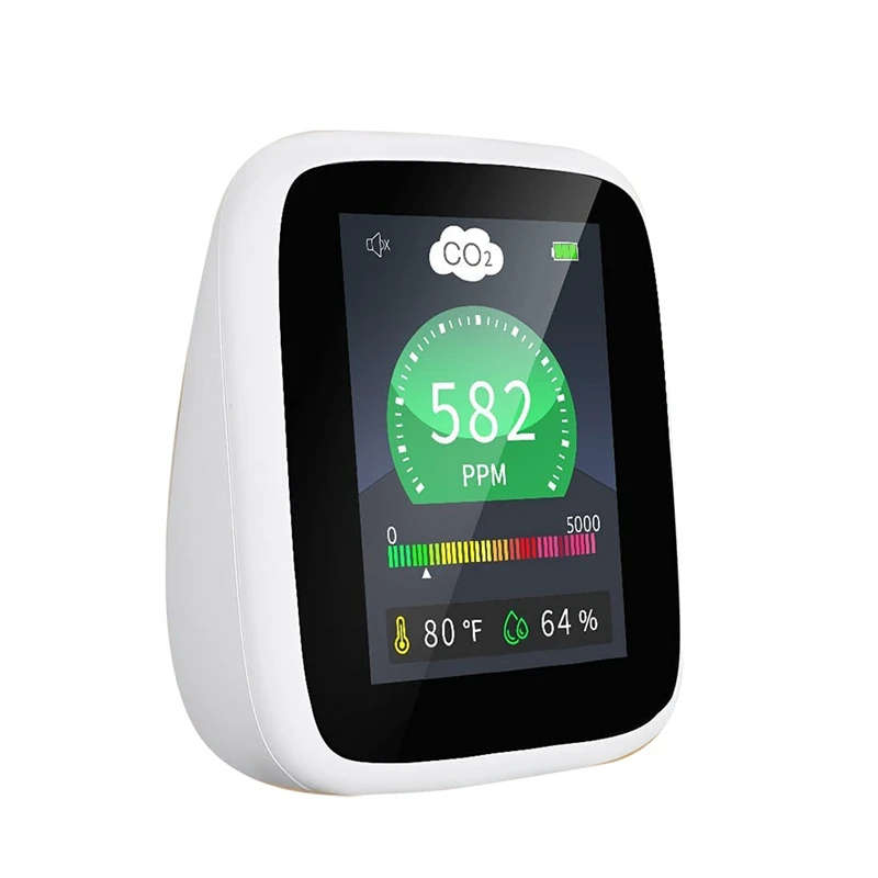 

4-In-1 Air Quality Monitor CO2 Detector Temperature And Relative Humidity With Alarm