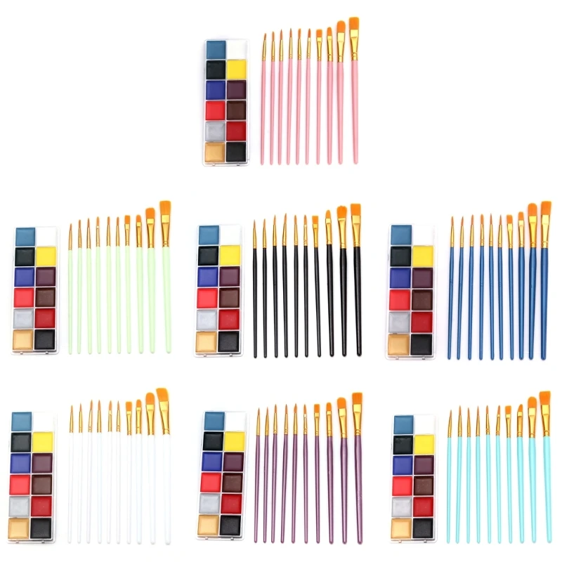 

10PCS Painting Brush Set for All Purpose Acrylic Watercolor Painting Artists D5QC